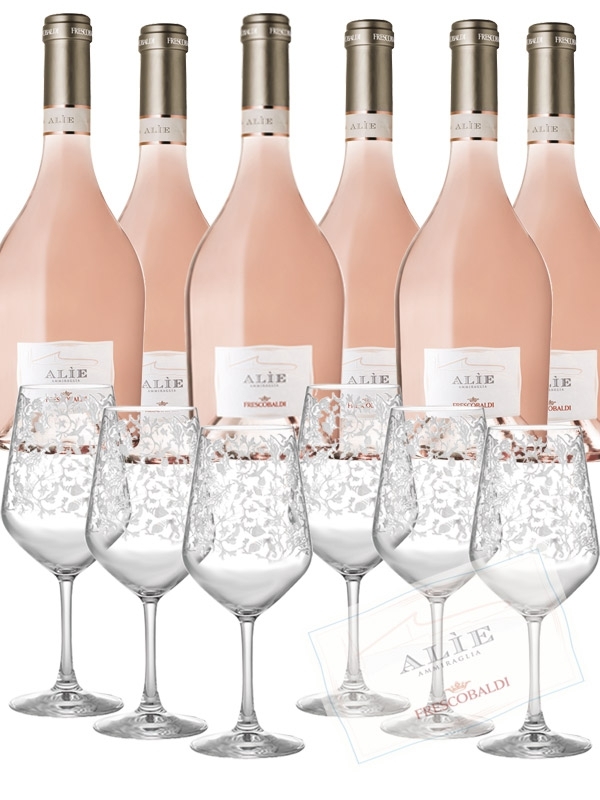 Frescobaldi Alie Rosé Set mit Gläsern 6 x 750 ml - 12%